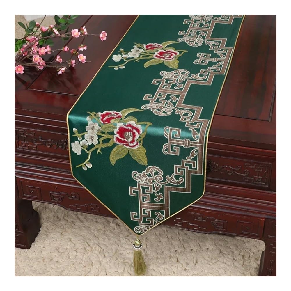Drapeau chinois blanc pour lit d'hôtel - Motif fleurs et oiseaux - Décoration de mariage (style 04,33 x 150 cm)