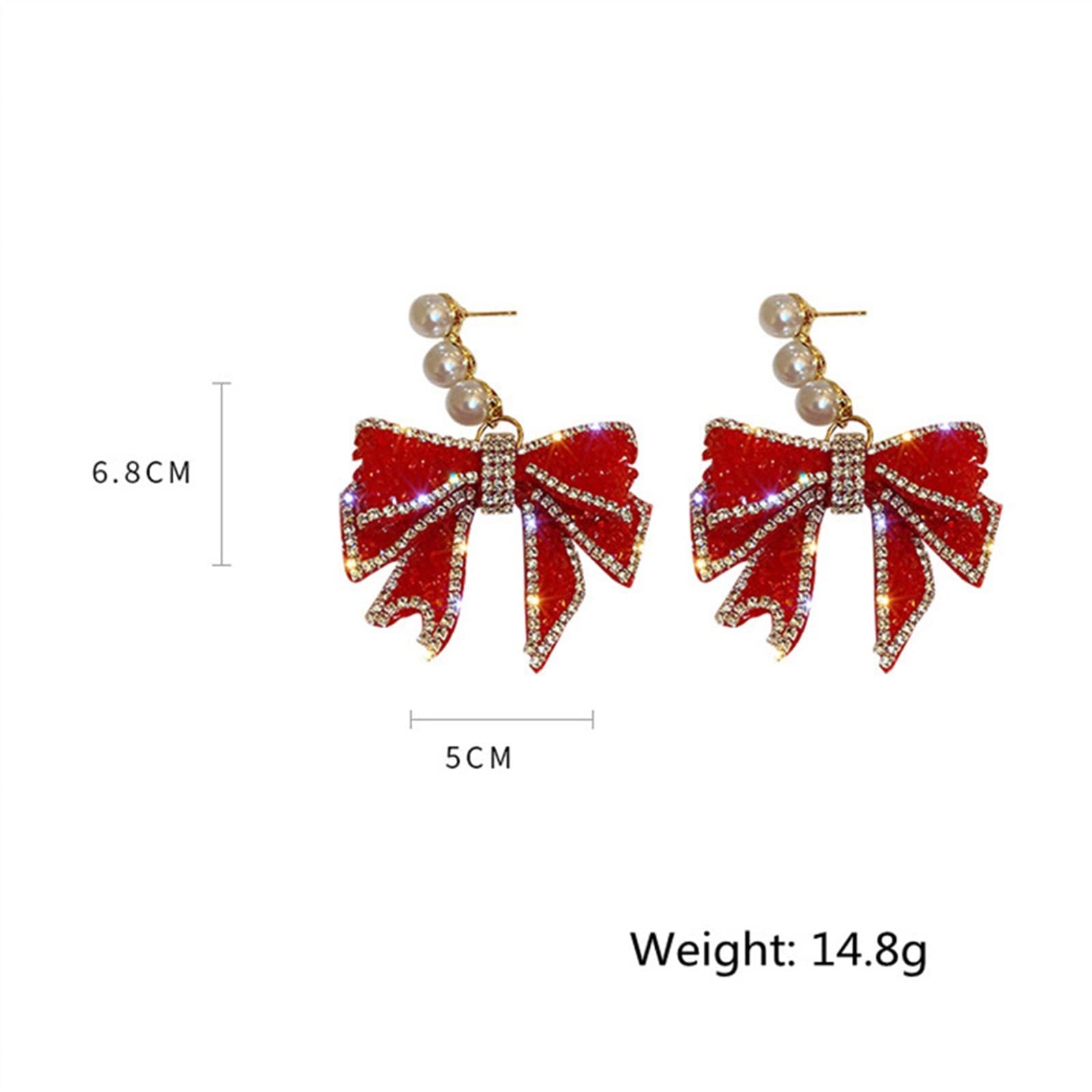Modeschmuck Rote Schleife Baumeln Ohrringe Für Frauen Strass Ohrringe Hochzeiten Partei Schmuck Zubehör High-end-Ohrringe