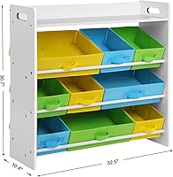 Vista 3 de SONGMICS, Organizador y contenedores de almacenamiento, Unidad de almacenamiento de juguetes para niños con 9 Extraíbles de Tela No Tejida, Estante