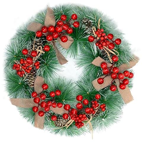Christmas Wreath, Xmas Decoration Wreath, 30 cm Artificial Door Garland, Front Door Winter Xmas Decoration, Decorations for Christmas Front Doors, Windows, Stairs, Walls and More Cover