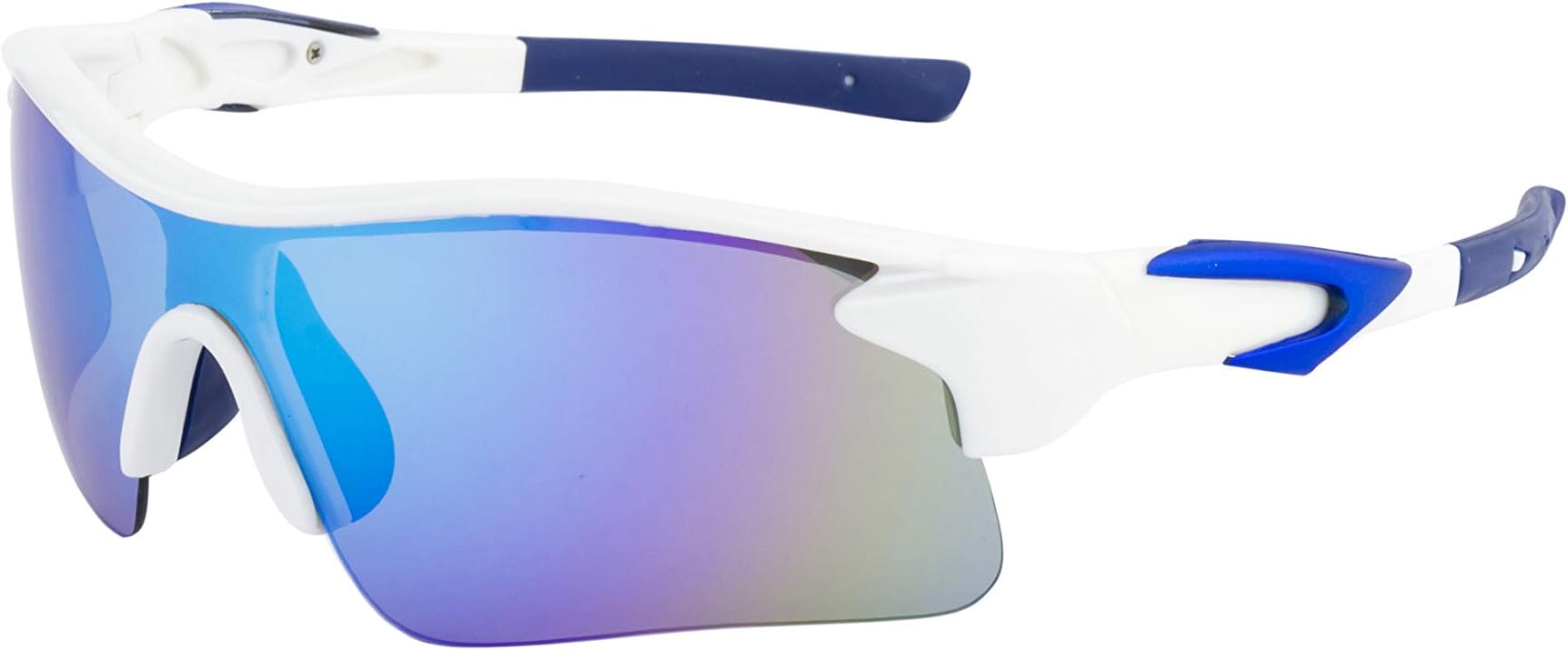 clark n palmer UV Protected Sports Sunglasses For Men & Women - (CNP-SM-117 I Free Size |Blue Mirror Lens | Cricket)