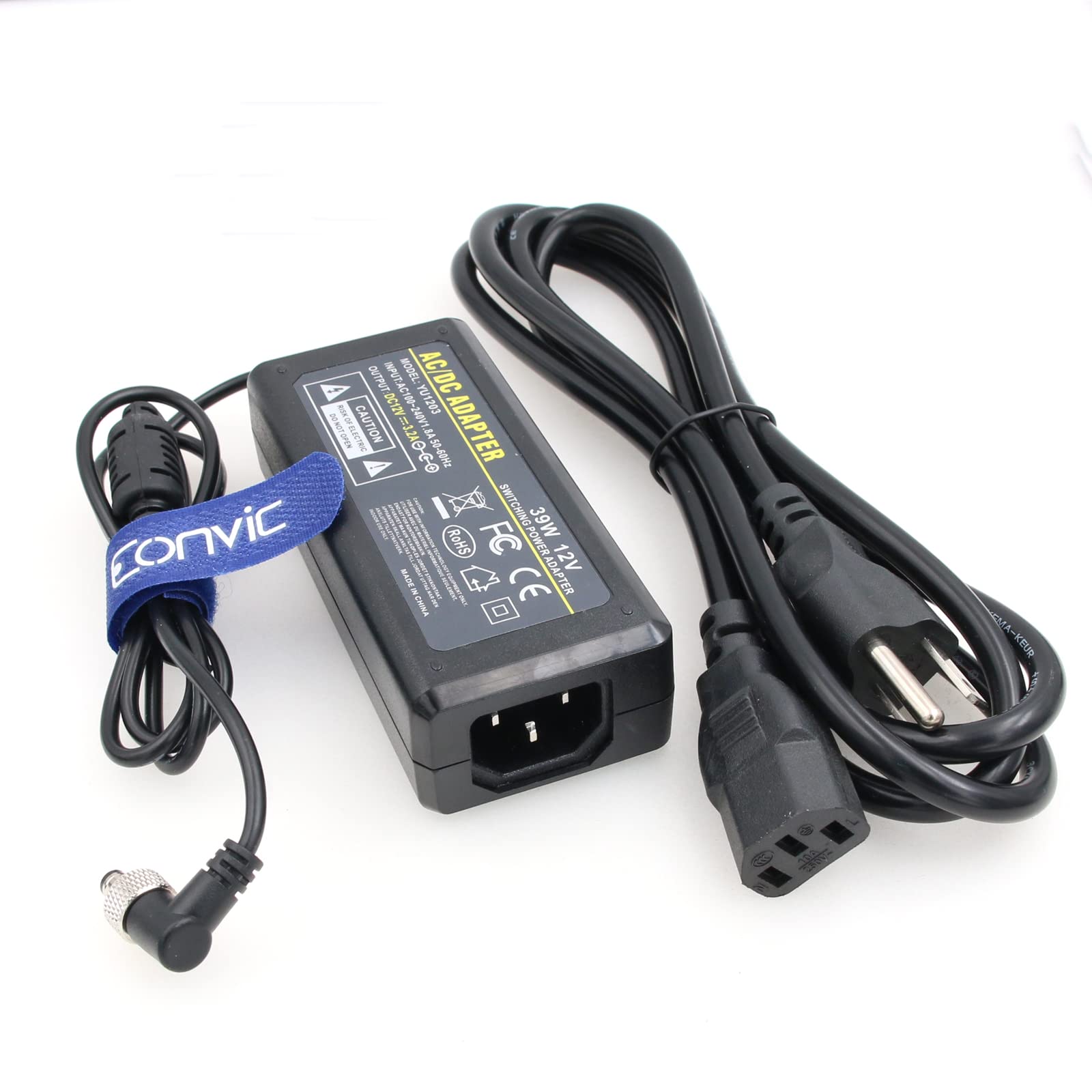 Eonvic Locking 2.5 DC Adapter AC DC 12V 3.2A Power Adapter for Hollyland Mars 400s Smallhd 702 Touch Monitor Atomos Ninja V Atomos Shogun