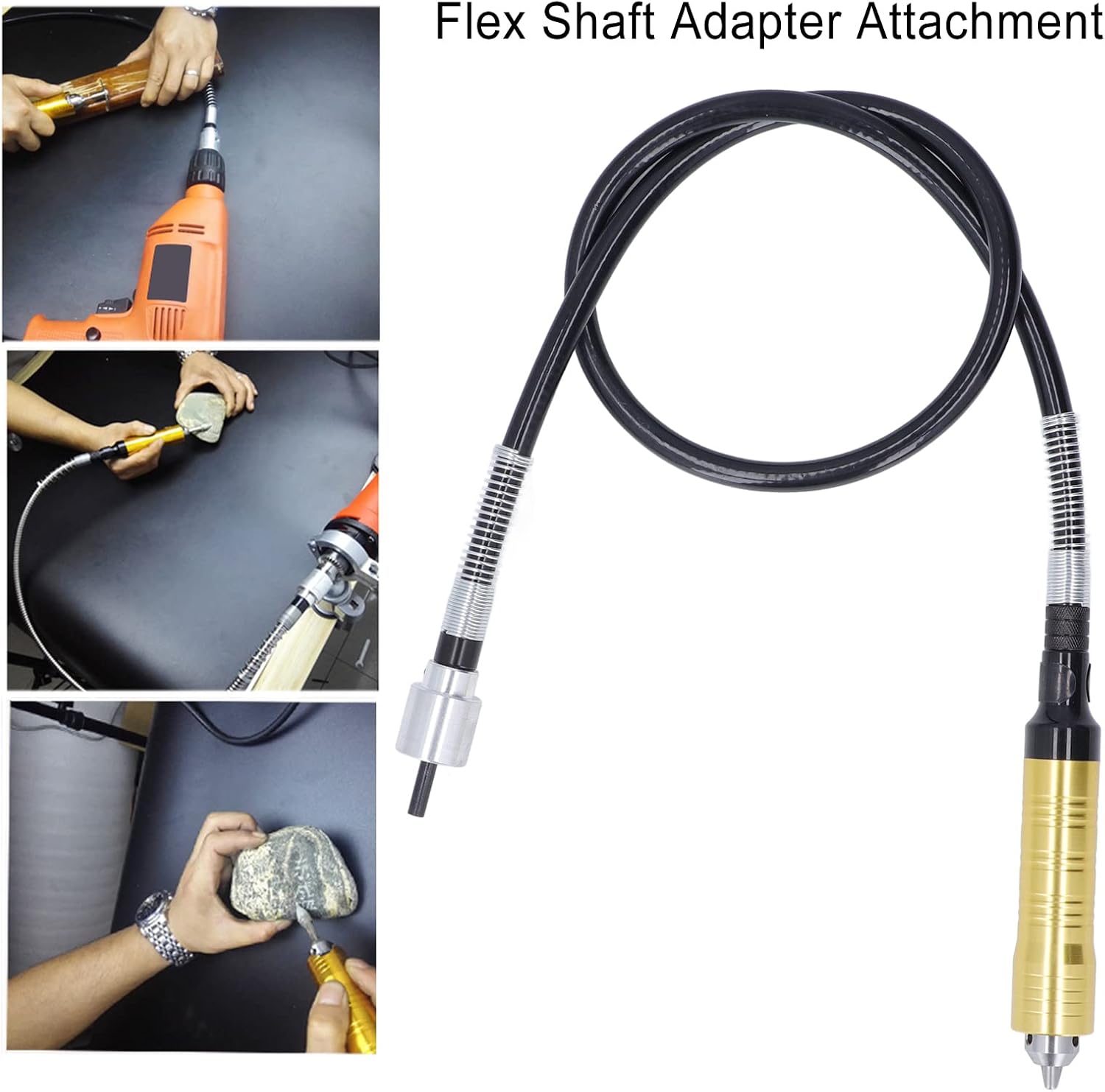 Flexible Shaft Adapter for Drill 10Pcs Rotary Tool Extension Attachment with 5 Blade compatible with for Grinding Polishing Carving