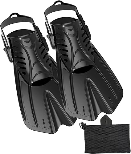 Aletas de buceo Equipo de esnórquel para adultos, aletas de esnórquel, aletas de natación abiertas, ajustables, hombres, mujeres, niños, aletas de