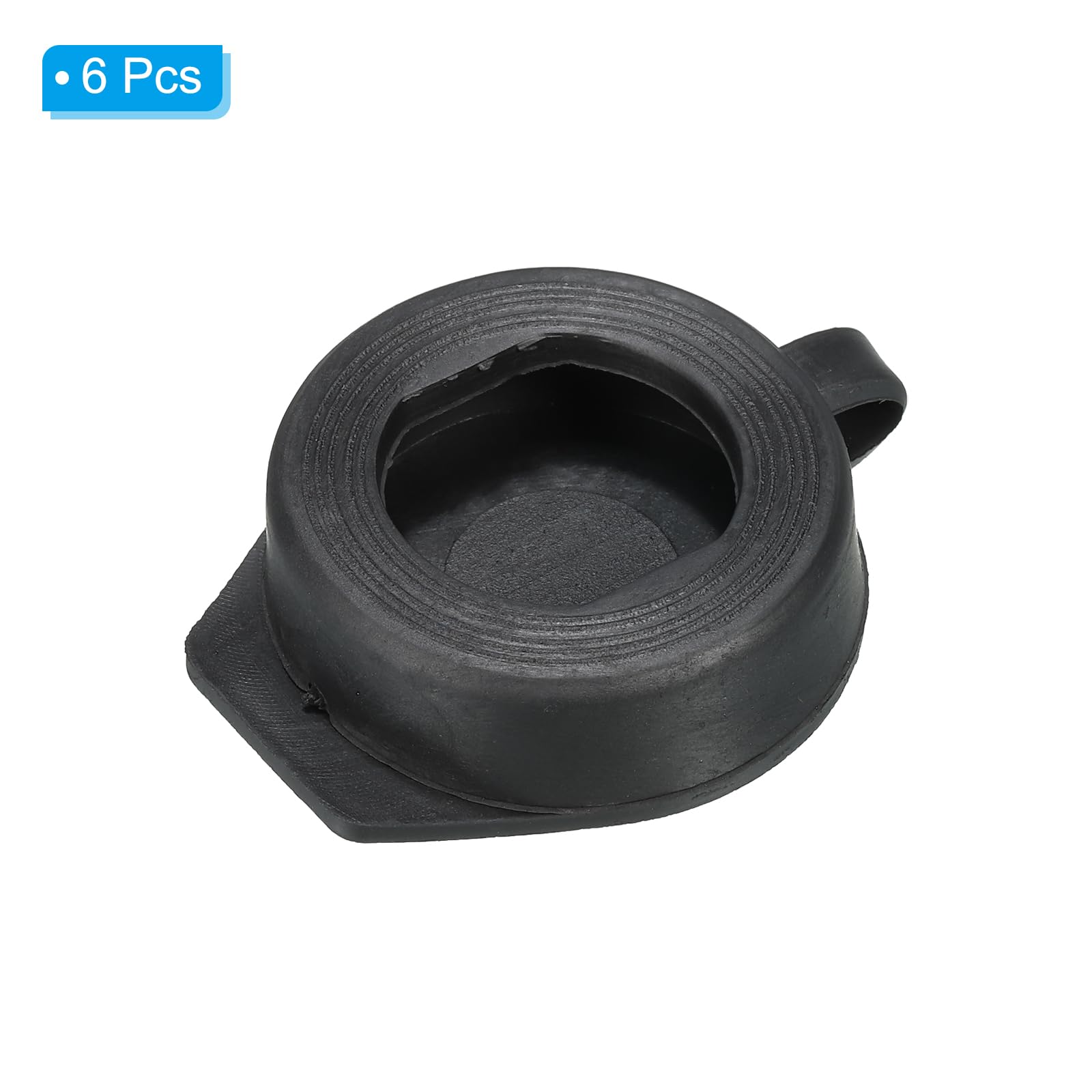 PATIKIL Osłona przeciwpyłowa zamka drzwi 22 mm, 6 szt., gumowe, wodoodporne, na klucze, zamek krzywkowy, osłona przeciwpyłowa do zamka krzywkowego 22 mm, czarna
