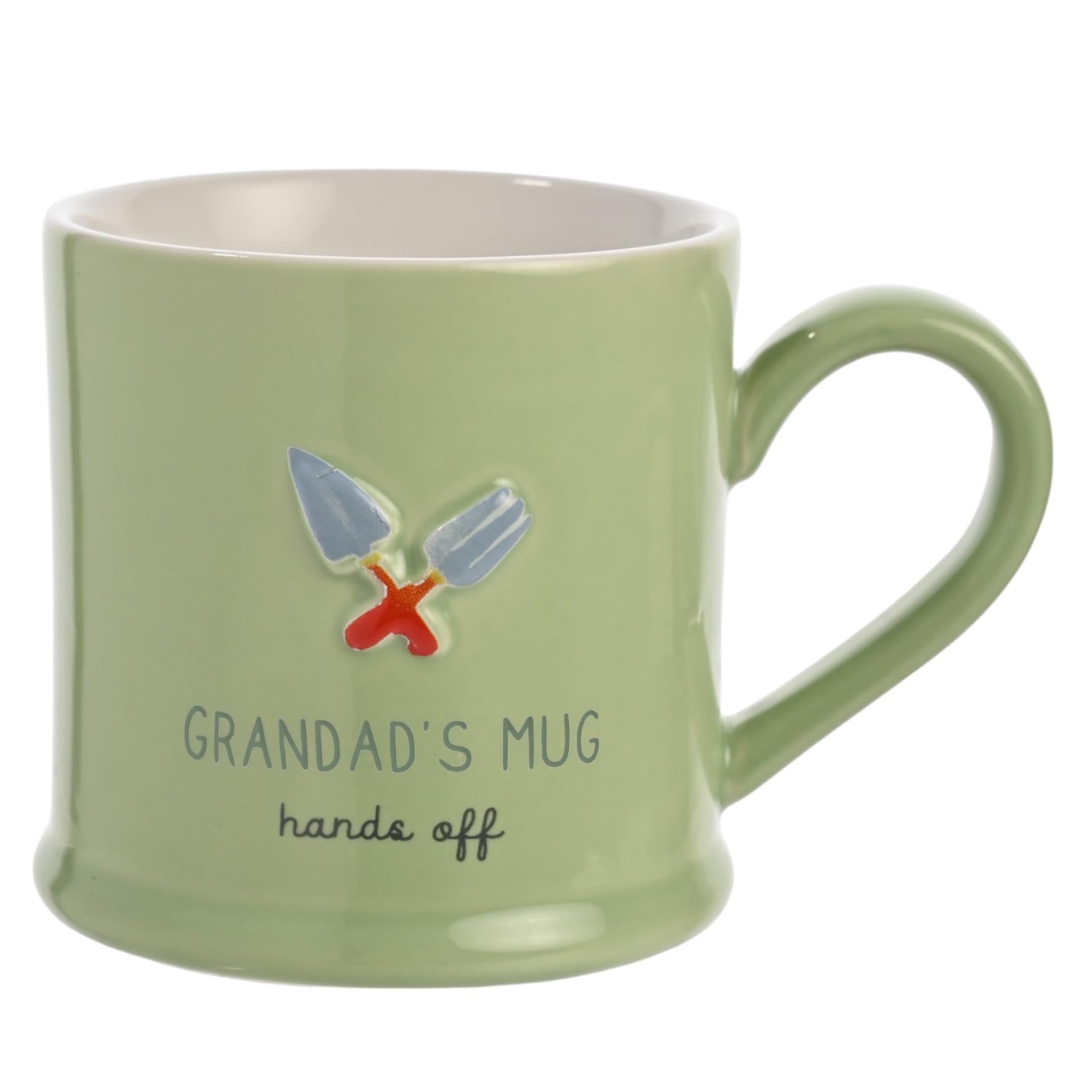 Celebrations - Love Life - 'Grandad's Mug - Hands Off' Grandpa, Grandfather Birthday Celebration Ceramic Mug - Kitchen Gifting and Homeware for Tea, Coffee & Hot Drinks - 330ml / 11.15oz.