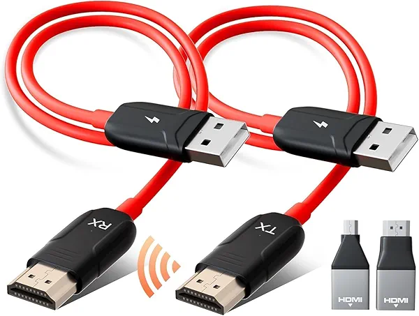 LXJADAP Wireless HDMI Transmitter and Receiver, 4K Decode 1080P@60Hz Ultra HD Video Output Wireless HDMI, 2.4G/5.8G Plug&Play for Streaming Video and Audio to Monitor from PC/Projector/Laptop/TV Box