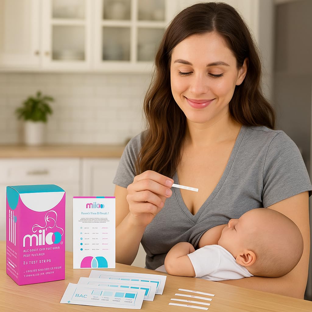 Miloo La leche materna prueba de alcohol tiras para las madres lactantes 25 Tiras-Rápida de Resultados Las pruebas de la leche materna fiables para la presencia de alcohol