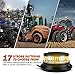 Xprite LED Rotating Beacon Light, 4.5Inch Super Bright Forklift Strobe Lights w/Magnetic Base for 12-24V Construction Truck Patrol Car Tractor Golf Carts-Amber&White