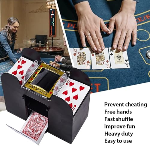 Fonbear 6 Deck Automatic Card Shuffler - Usb/Battery-Operated Electric Shuffler - Great For Home & Tournament Use For Classic Poker & Trading Card Game #TOP2