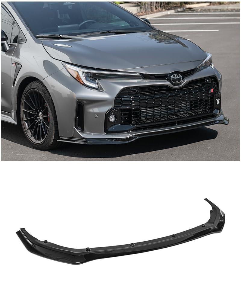 Replacement for 2023-2024 Toyota GR Corolla Models | GR Style Front Bumper Lip Splitter (ABS Plastic - Painted Glossy Black)