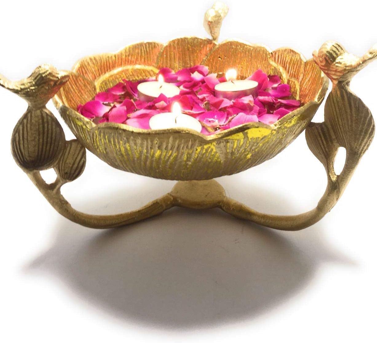 MSA Interior Metal Floral Urli ( Gold )