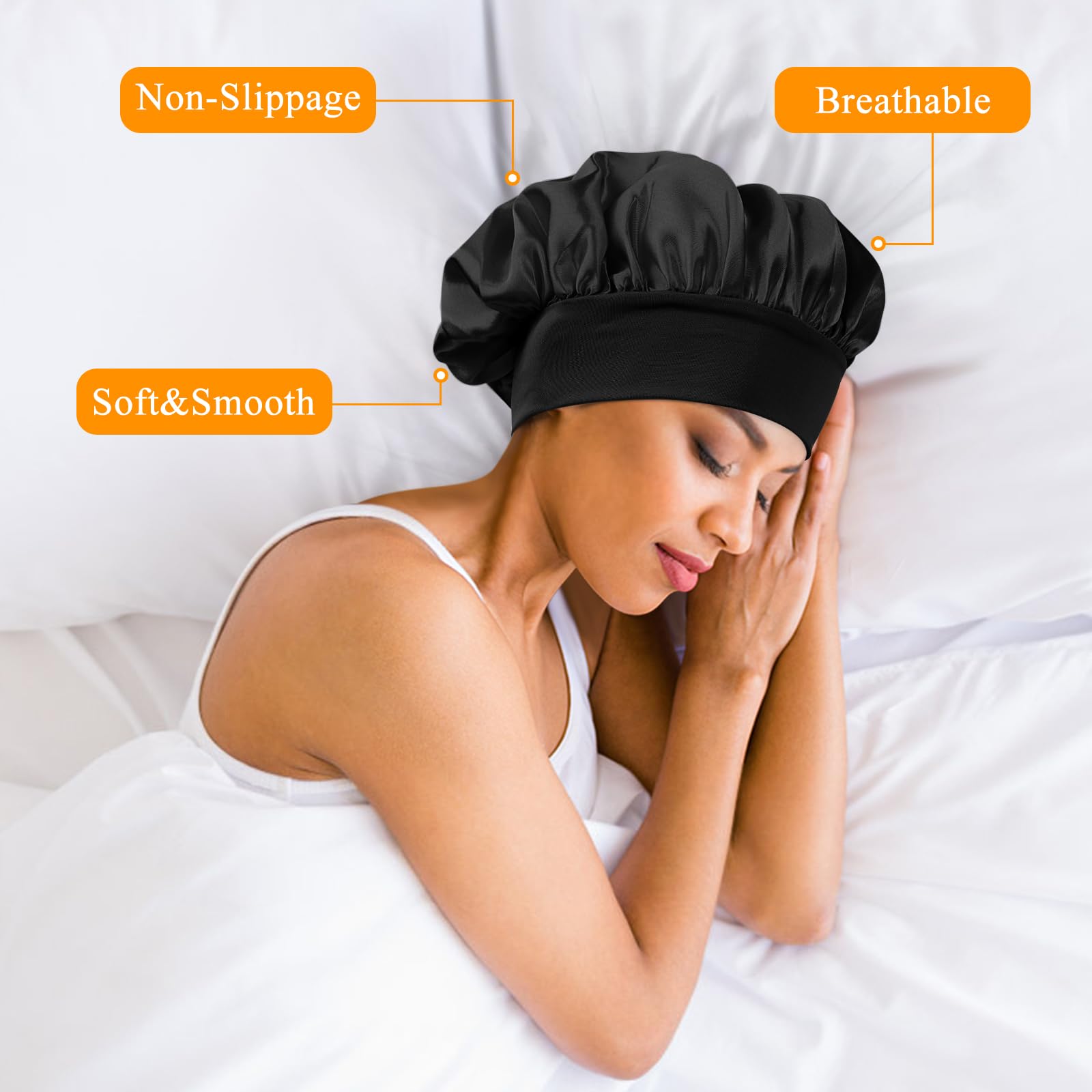 YLK Berretto di Seta, Cuffia Seta Capelli Ricci, Involucro di Seta per Capelli per Dormire, Berretto da Notte Raso per Donna Ragazza