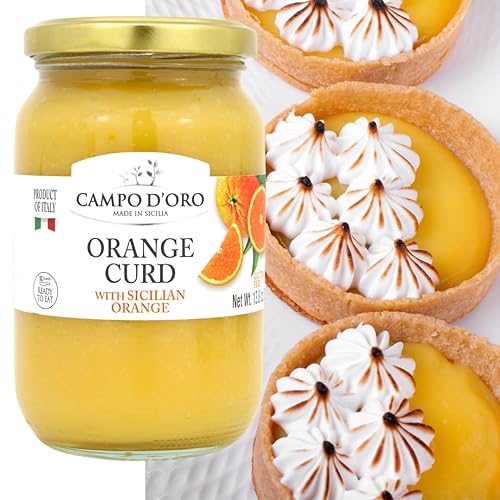 Miniatura 5 de CAMPO D'ORO - Cuajada de naranja siciliana, 13.8 oz (390 g), hecho con jugo de naranja fresco, huevos y mantequilla, producto de Italia, 100%