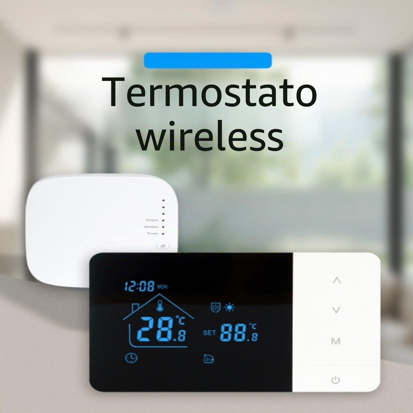 Termostato programmabile wireless per Tuya per controllo remoto tramite app e voce, impostazioni settimanali per 7 giorni con 6 periodi temporali, precisione di controllo ±0,5°C, alimentazione a