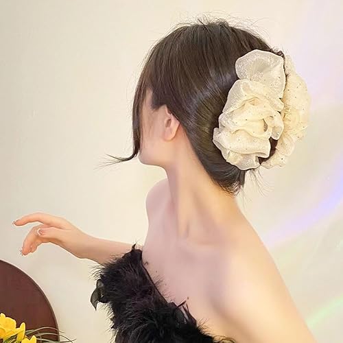 Miniatura 10 de 2 pinzas de gasa de seda para el cabello, pinzas grandes de perlas para el cabello, lazos, pinzas para el cabello, barrtette, accesorios para el