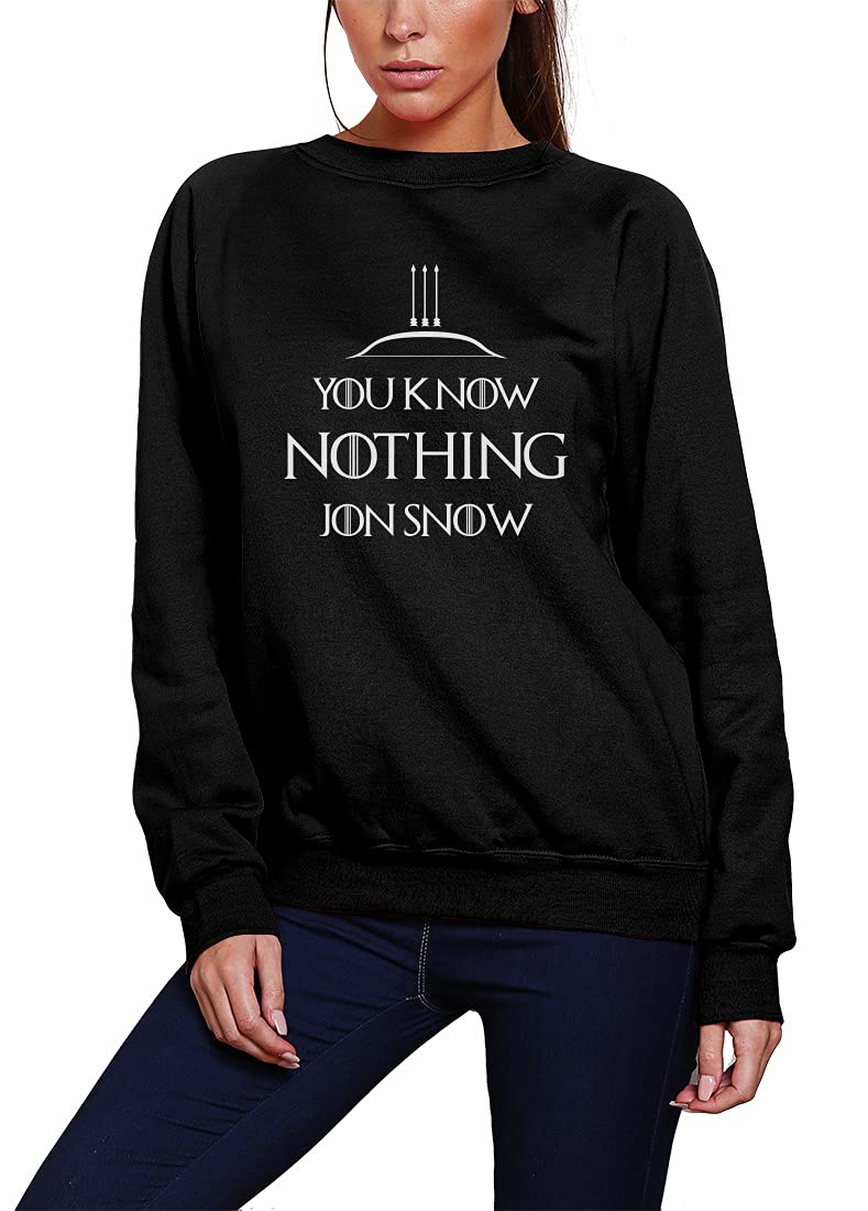 Hotscamp Men's Black You Know Nothing Jon Snow Wo's Sweatshirt - Medium