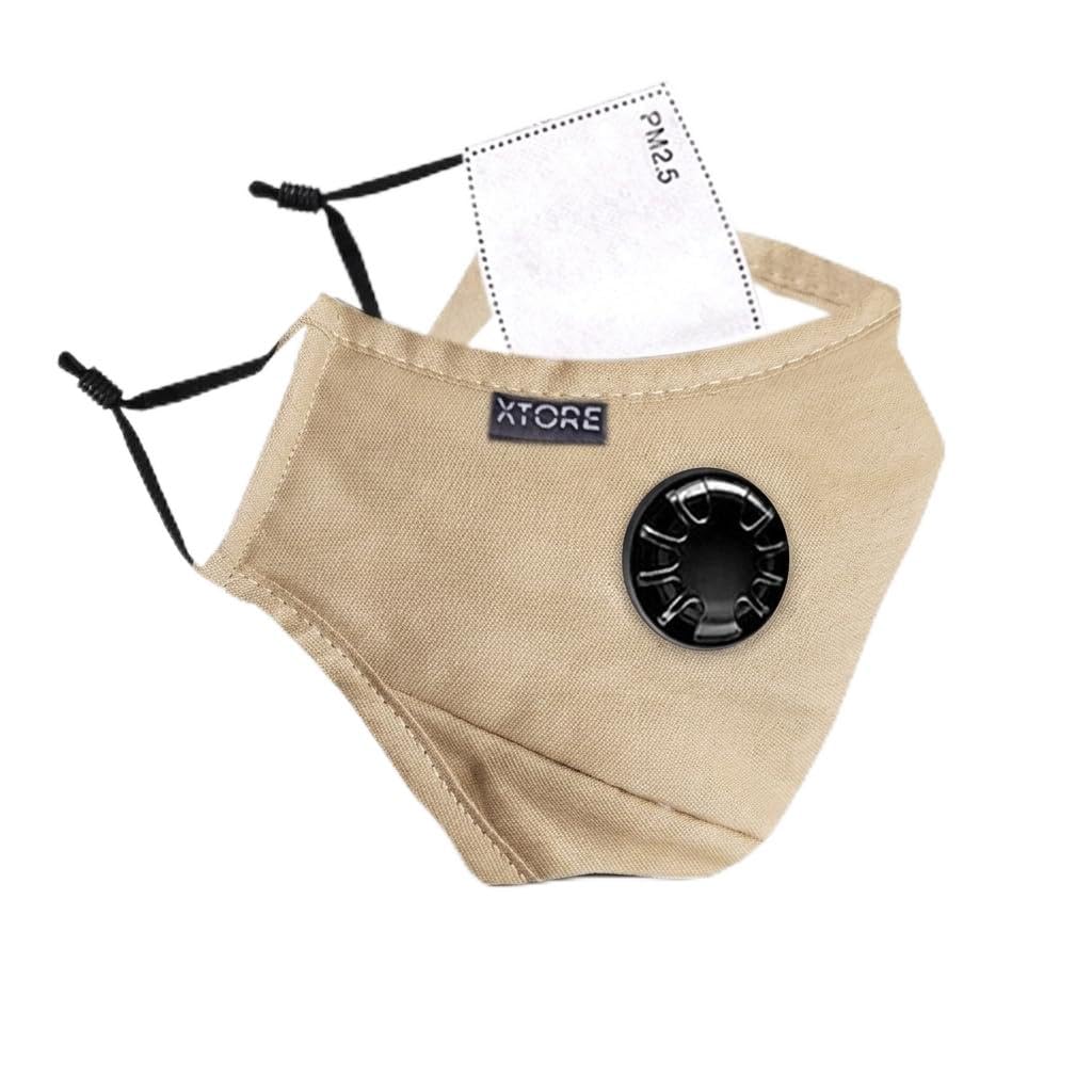 Xtore N-95 FDA CE Certified Antipollution mask | Reusable | Washable | Pack of 1 (Khaki Brown)-image-49