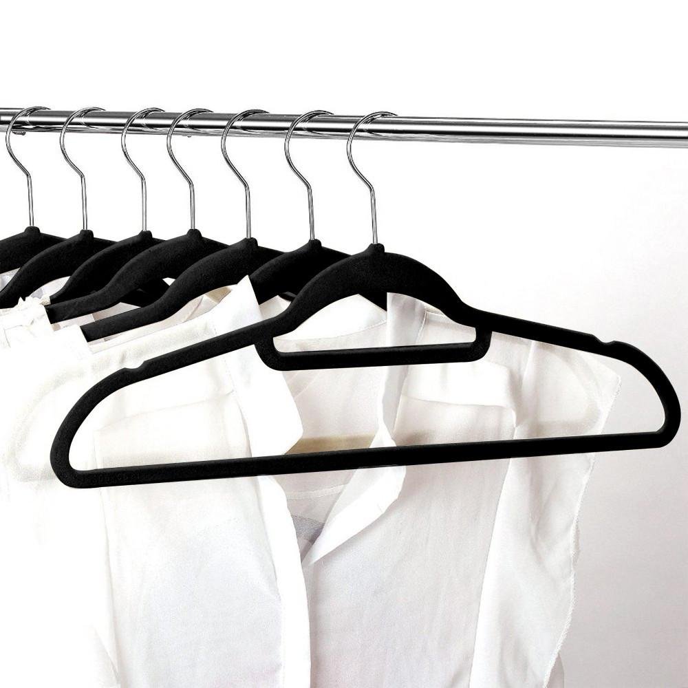 100 Grucce In Velluto Grigio Con Trave - Appendiabiti Antiscivolo E Salvaspazio Per Armadio - Foto 5