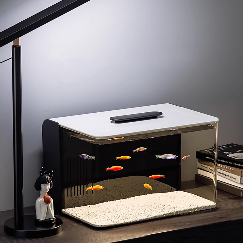 Kit di Avviamento Acrilico Acrilico Chiuso, Tasca per Pesci Autopulente Trasparente da 3 Galloni, Moderno Acquario Acrilico Senza Bordo Senza Bordo, Canottiere Ultra Chiaro,Normal