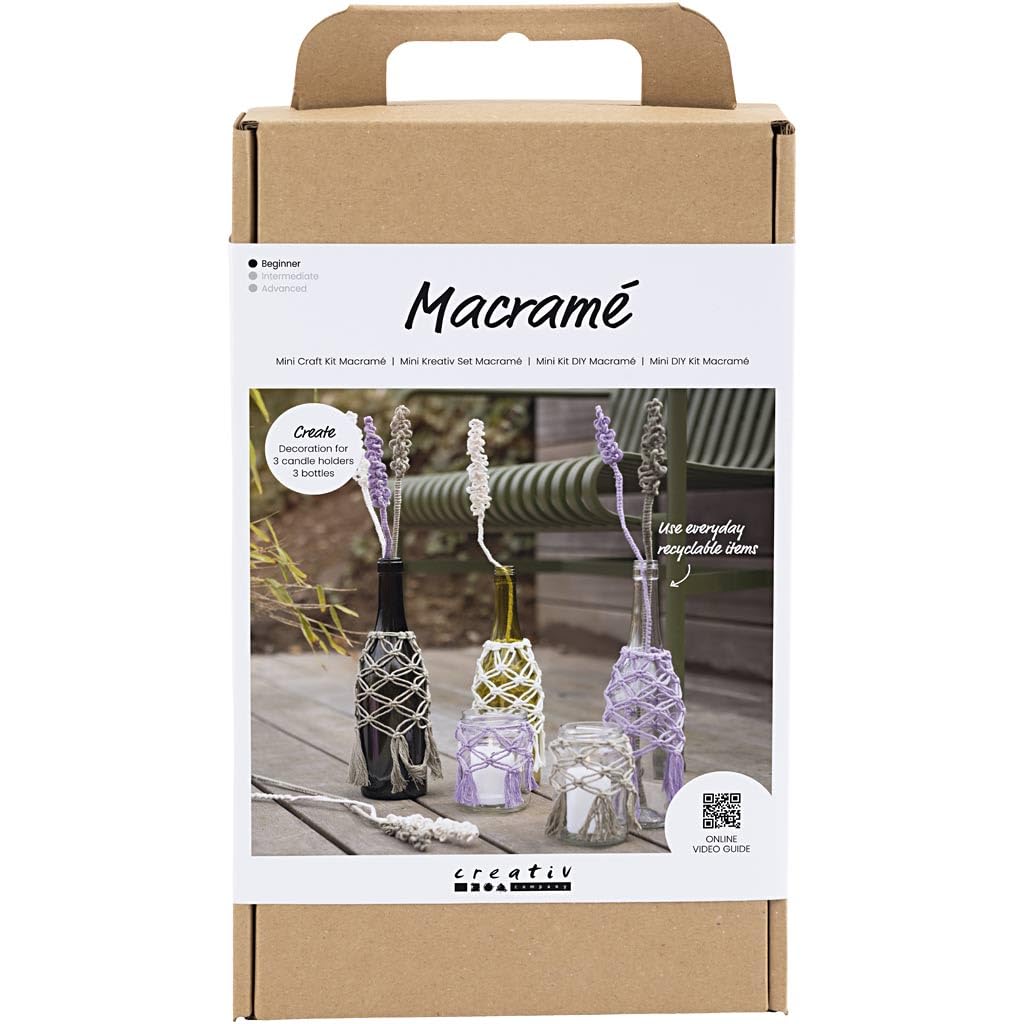 Craft Kit Macramé, Glass Decoration, 1 Pack