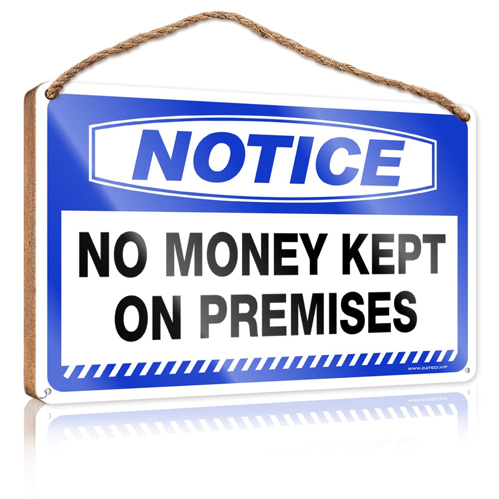 Bruntelo One Color Funny Bathroom Art Notice No Money Kept On Premises Wooden Sign Vintage Decor Fun Stuff(15X28cm)