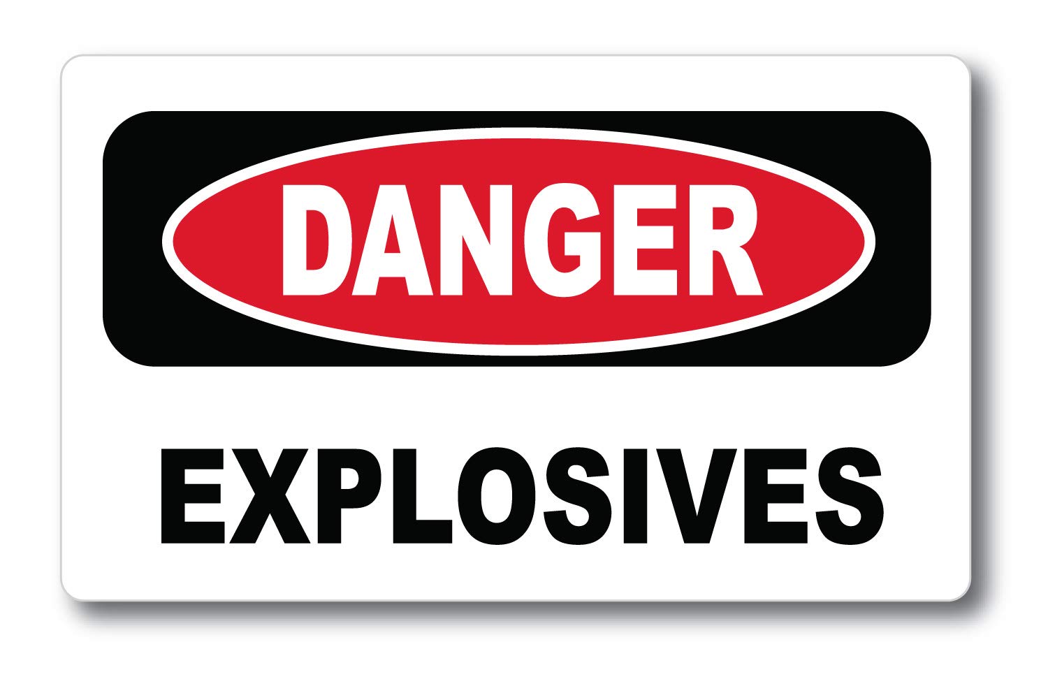 Danger Explosives Bumper Sticker 6" X 4"