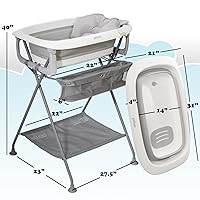 Vista 5 de Primo SquishSplash Baño Plegable para Bebés y Soporte Plegable con Cojín Ergonómico para Recién Nacidos y Niños Pequeños - Estación de Baño Completa