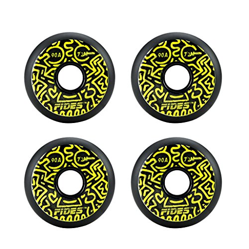YIJU 4 Peças Pretas Rodas de Patinação de Velocidade Roller Inline Skate Rodas PU - 72mm