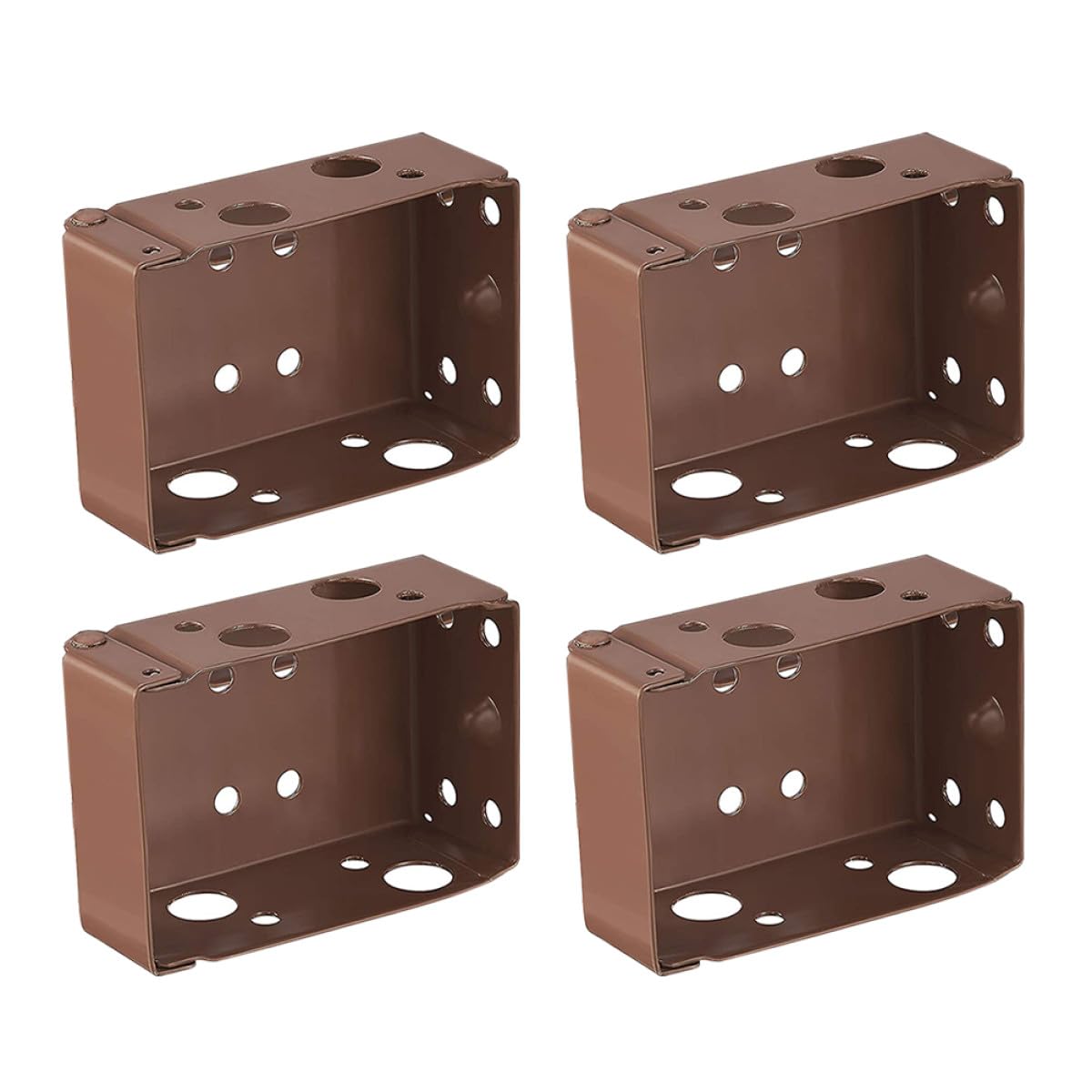 Lurrose Curtain Track Installation Braces and Roller Blind Supports, Brown Side Mount Brackets for Venetian Window Blinds, 4Pcs Set for Home and Office Use