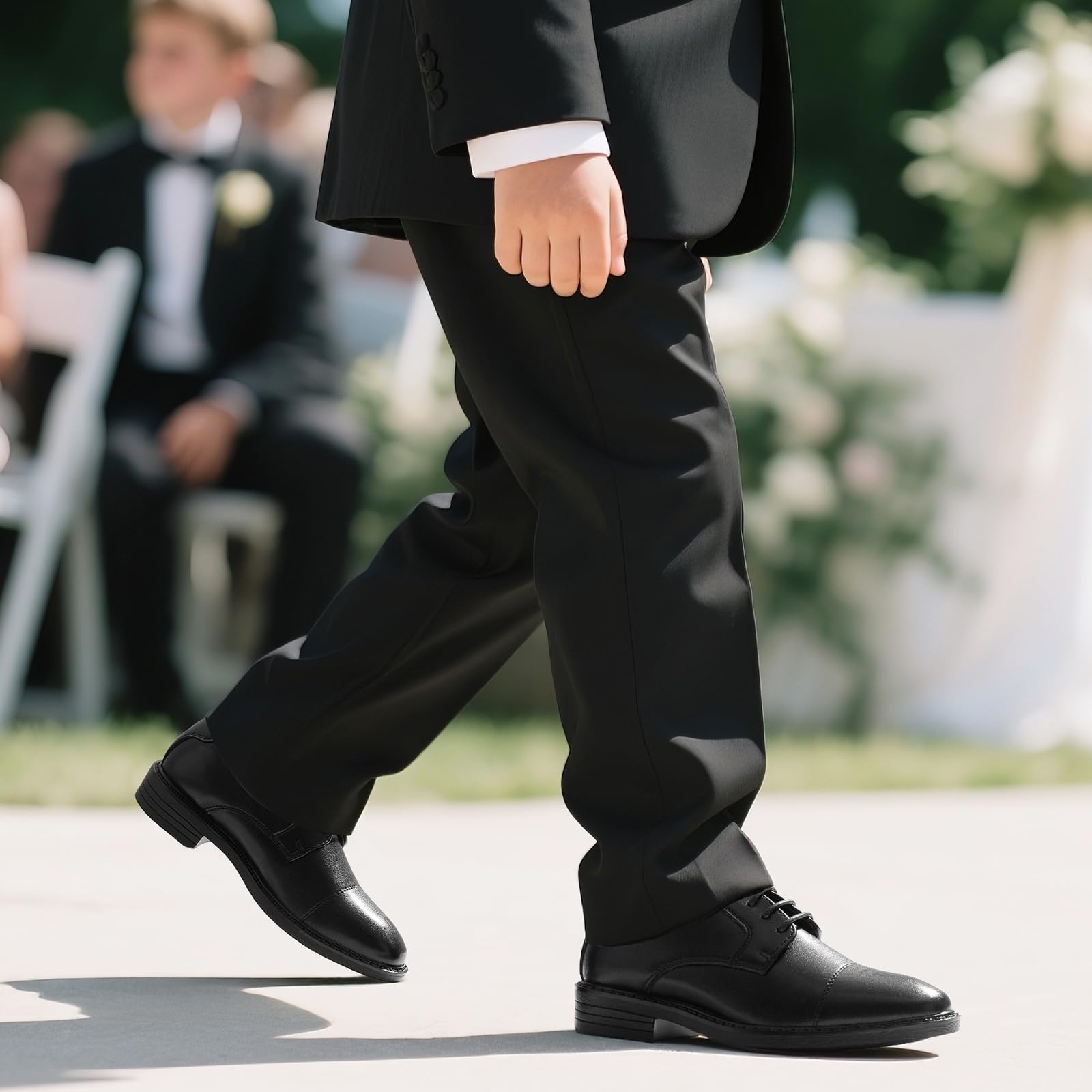 GINNI Anzugschuhe Jungen Klassiker Oxford Schnürhalbschuhe Derby Formelle Party Hochzeitsschuhe Elegante Schuhe
