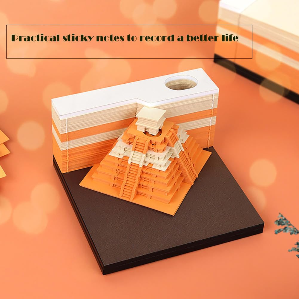 3d Sticky Notes, Kalendarz Piramidowy, To jest ręcznie podarta rzeźba z papieru(Oranje)