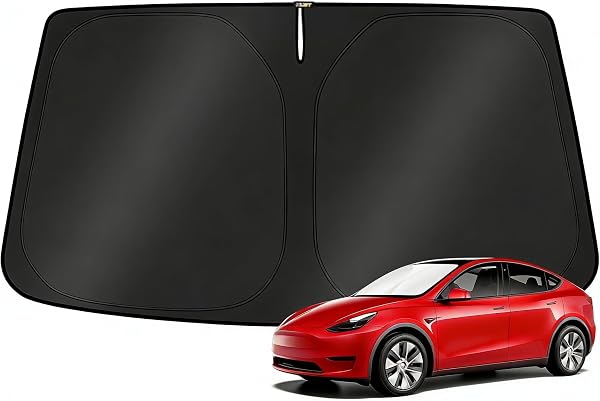 KUST Windshield Sun Shade for 2017-2026 Tesla Model Y/Model 3 Sunshade…