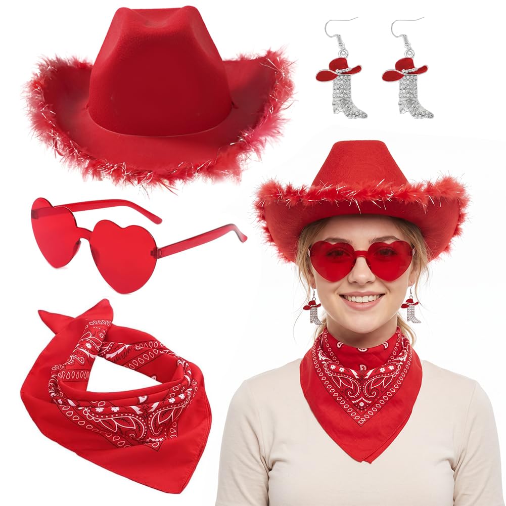 VorErgyllic Cowboy Hat Fancy Dress Accessory, Western Cowgirl Costume Kit — image 1