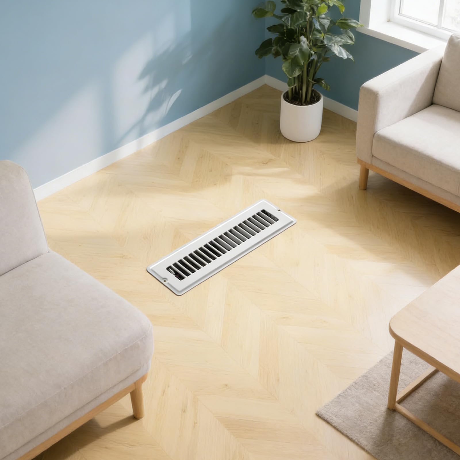 6 Griglie di Ventilazione Regolabili in Metallo per Pavimento - Copertura antiruggine ad Alta efficienza per Un Controllo ottimale del Flusso d'Aria - Soluzione di Ventilazione Domestica dur