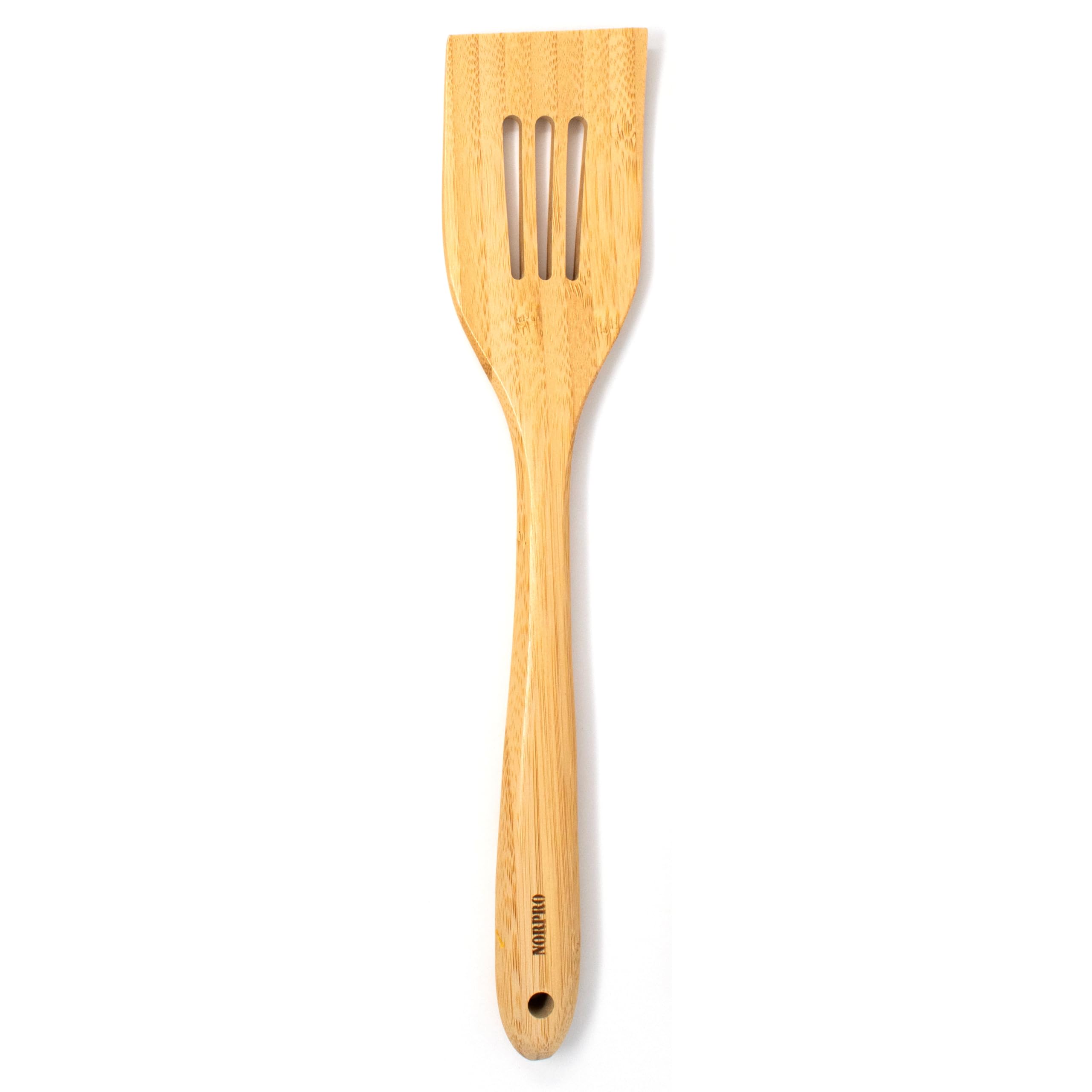 Spatule à fente en bambou Norpro ustensile de cuisine ajouré bois