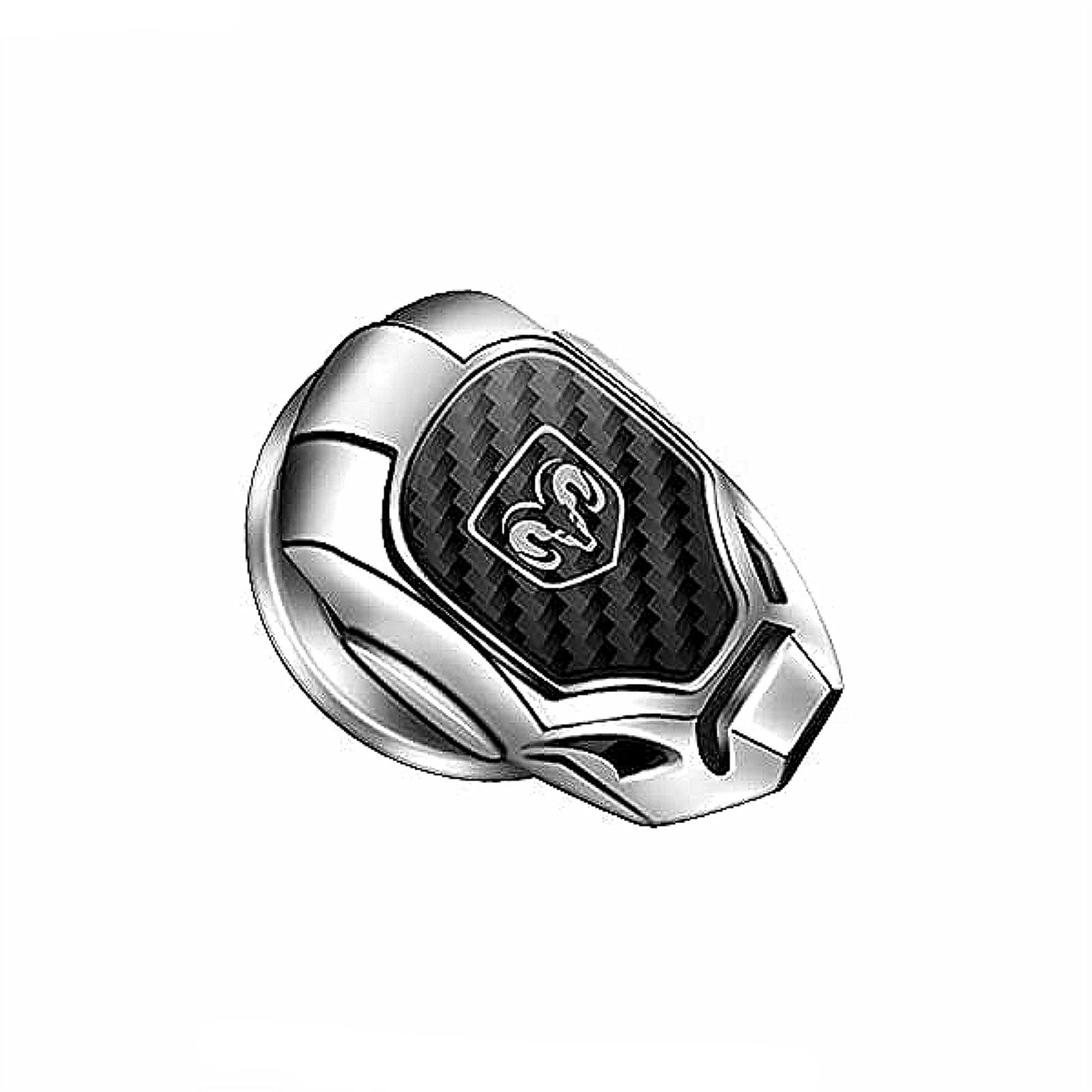 Zinc Alloy One-Key Start Cover,Car Engine One-Button Start Stop Protective Cover,Decoration Cover,Which Can Be Used for Cars, Motorcycles, Etc.Suitable for Various Models. (Silver, for Dodge)