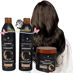 Kit Capilar Crina e Cauda Estimula o Crescimento dos Fios - Maycrene 500ml - (Shampoo, Condicionador e Máscara) para crescimento de cabelo