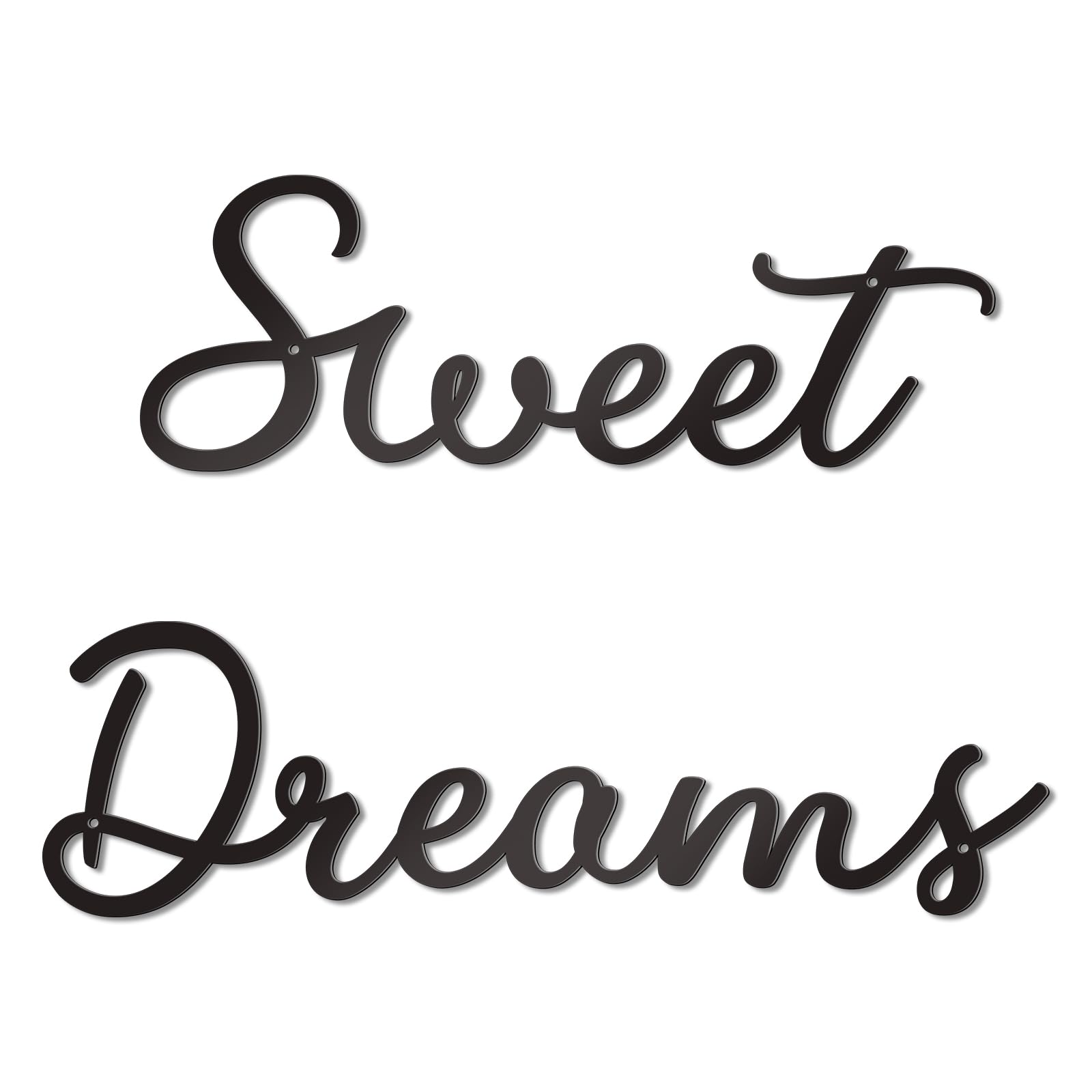 Zzbakress Sweet Dreams Wall Decor Metal Wall Art Large Modern Living Room Farmhouse Sign for Bedroom Black Metal Wall Art for Office and Home Wall Decor (Black, Elegant) โ image 1