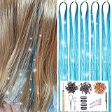 Hair Tinsel Kit With Tools, Hair Tinsel Heat Resistant Fairy Hair Tinsel Kit Hair Extensions 47 Inch