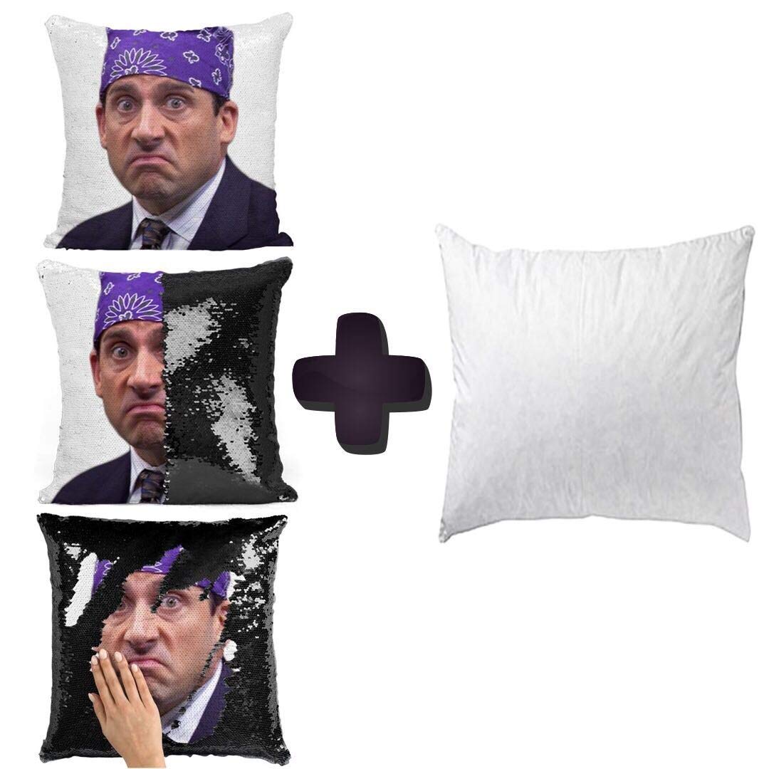 Plenty Dreams Michael Scott + Filling Michael Scott Reversible Face Sequin Pillow Cover, A Magical Sequin Cushion Cover+Filling