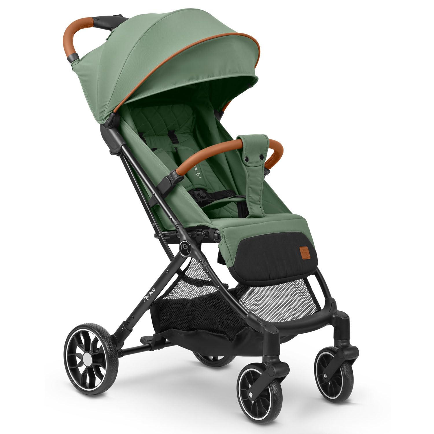 Nukido Poussette Canne Pour Bébé 0-36 Mois 0-15 kg Pliage Automatique En 2 Secondes Roues Avant À 360° Amorties Grandes Roues Arrière Tout-Terrain Vert Paseo