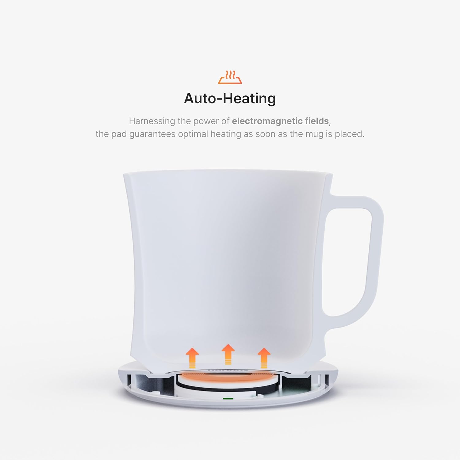 Smug, up to 149℉ Coffee Mug Warmer & Mug & pctg Lid Set, self Heated Cup with Wireless Charging Function, Office/Home for Desk. (Grande Black)