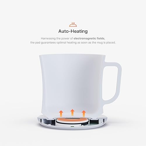 Miniatura 3 de Smug, calentador de taza de café de hasta 149 , juego de taza y tapa de pctg, taza autocalentada con función de carga inalámbrica, oficinahogar para