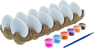 DIY Easter Egg Painting Kit – Blank Plastic Eggs with Paints & Brush for...