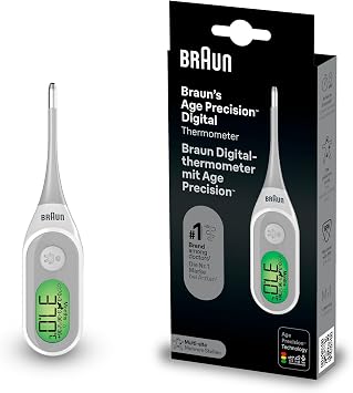 Braun Age Precision Digital thermometer | Digital Stick Multi-Site Usage | Orally, Rectally or Underarm | Baby & Infant Friendly | #1 Brand among doctors1 | PRT2000
