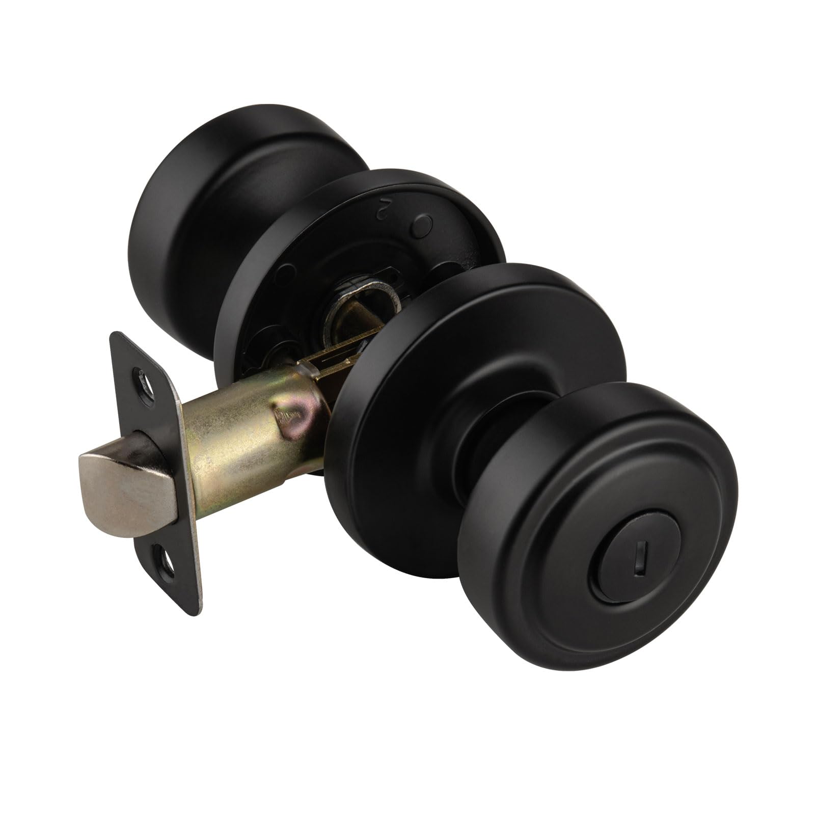 Brushed Gold Door Knobs - 6 Pack with Privacy Lock -16