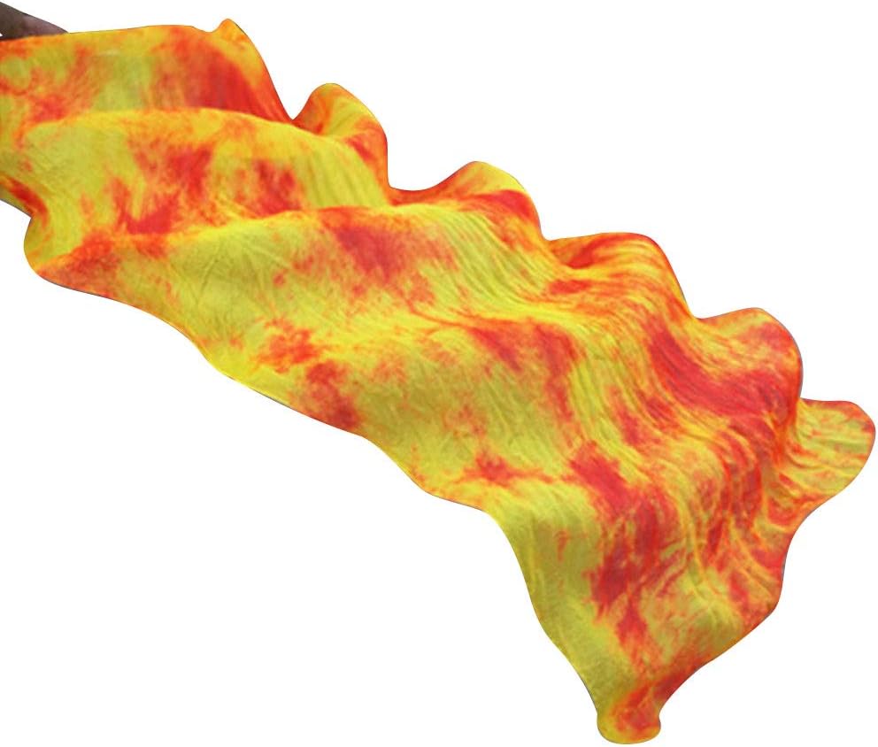 KIKIGOAL 1 Pair(Left+Right) Women Real Silk Belly Dance Fan Veil, Length 180cm Width 90cm - Image 5