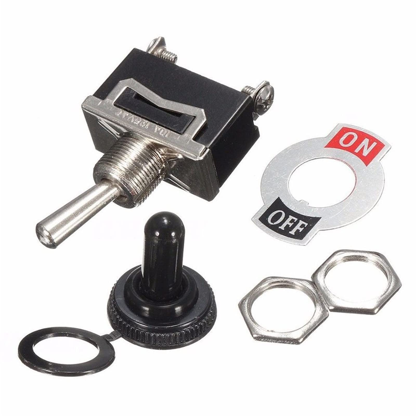 Heavy Duty On/Off Small Spst Interruttore a levetta Miniatura + Copertura impermeabile 12v Bilanciere Prodotti for auto Parti interne Pulsante Start Stop
