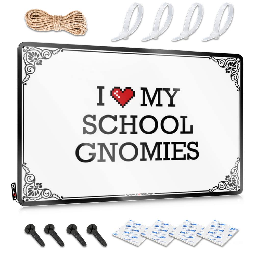 Cool Wall Decor Gate Decor - I Love My School Gnomies Reusable Rustic Wall Hanging(30X40CM)